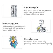 Peacock Colorful Feather Pendant Charm