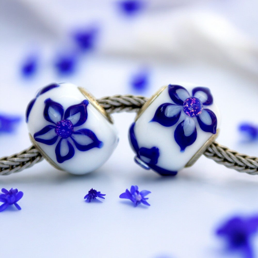 Set Gzhel Flowers of 2 Beads