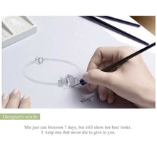 Green Murano Beads Pink Flower Charm & Bracelet