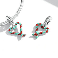 Christmas Candy Canes Love Pendant