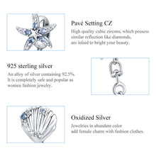 Marine Adventure Starfish and Shell Safety Chain Charm with Silicone