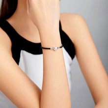 Black Cross Leather Bracelet