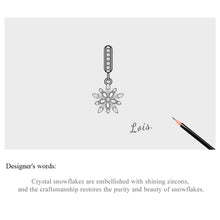 Crystal Snowflake silver Charm