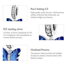 Blue Butterfly Murano Glass Charm Pendant