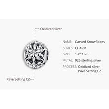 Carved Snowflakes Pendant Charm