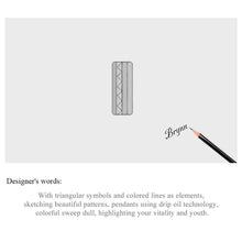 Round Stopper Pendant Triangle Symbol Colorful Charm