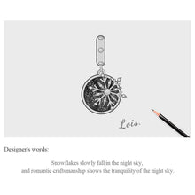 Snowy Night Sky Pendant Charm