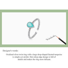 Waterdrop Turquoise Open Size Ring