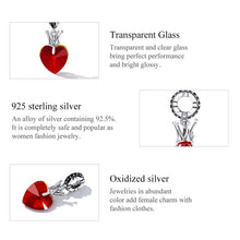 Magic Crown Red Heart Charm Bead Pendent