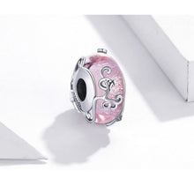 Pink Glass Shiny Glazed Bead Charm