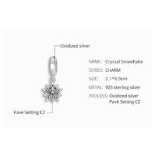 Crystal Snowflake silver Charm