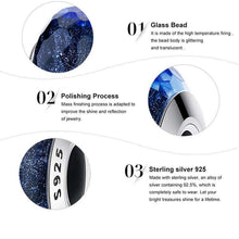 Fascinating Black Blue Murano Glass Bead