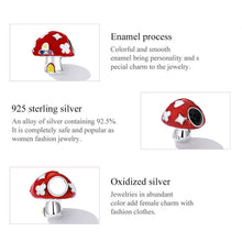 Red Cute Mushroom Charms Beads