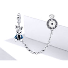 Magical Rabbit and Clock Safety Chain Charm