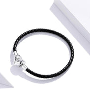 Black Cross Leather Bracelet