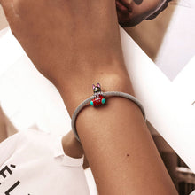 Charm Black Cat and Christmas Stocking