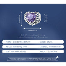 Skeleton Heart Charm