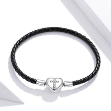 Black Cross Leather Bracelet