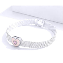 Pink Heart Clips Charm fit for Reflexions Bracelet