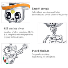 Halloween Skull Man with Guitar Charm