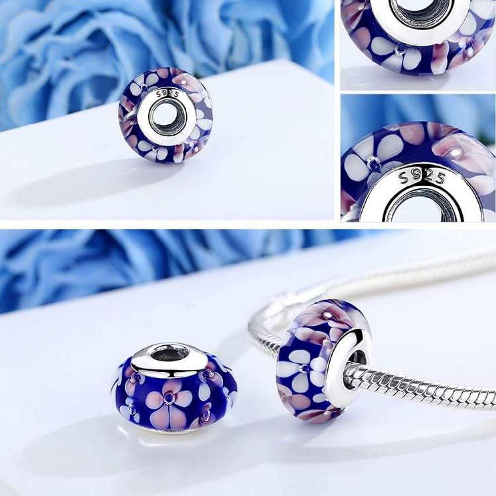 Cherry Blossom Murano Glass Bead