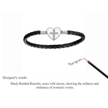 Black Cross Leather Bracelet