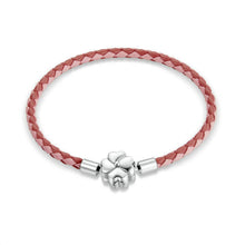 Leather Two-Tone Clover Bracelet