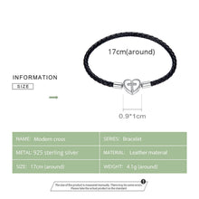 Black Cross Leather Bracelet