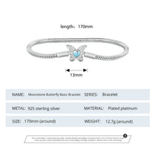 Bracelet Butterfly Style Rainbow Moonstone 