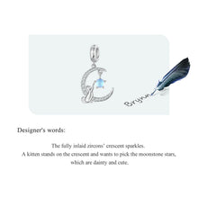 Lovely Cat Charms Pendant Moonstone