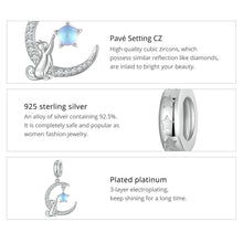 Lovely Cat Charms Pendant Moonstone