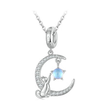 Lovely Cat Charms Pendant Moonstone