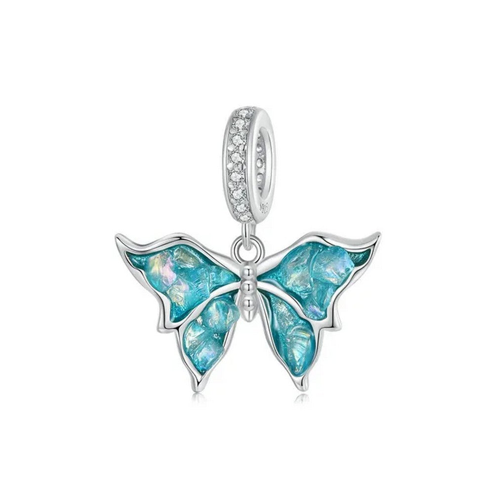 Blue Sparkling Butterfly Pendant