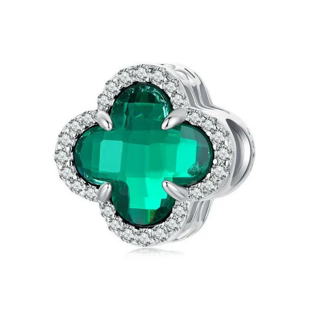 Four-leaf Clover Charm Green Crystal