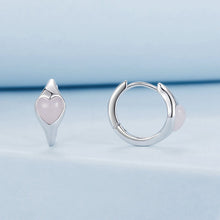 Pink Heart Hoop Earrings