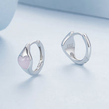 Pink Heart Hoop Earrings