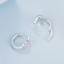 Pink Heart Hoop Earrings