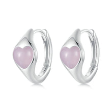 Pink Heart Hoop Earrings
