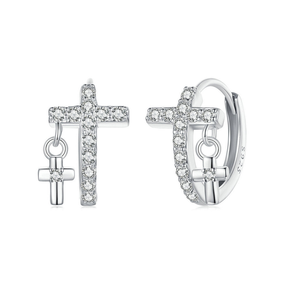 Cross Hoop Earrings