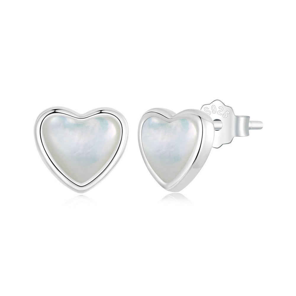 Loved White Shell Stud Earrings