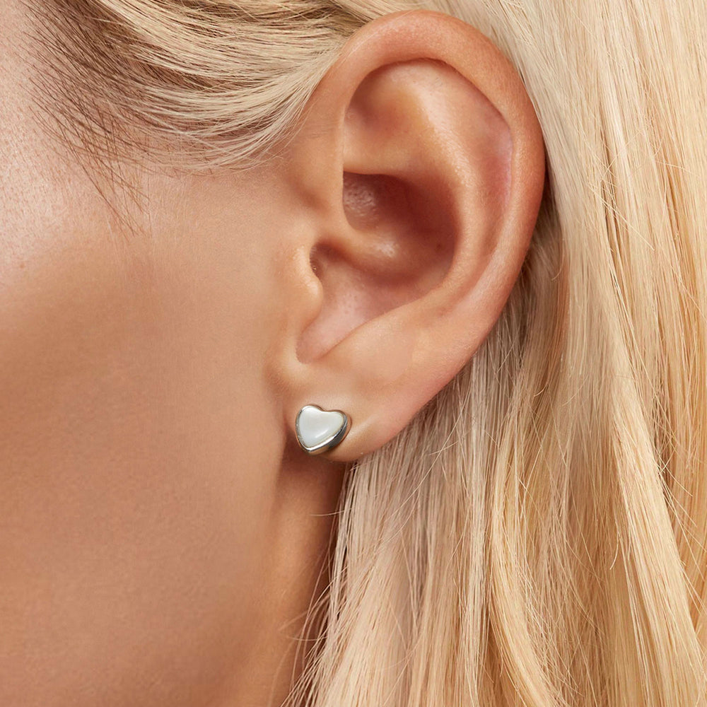 Loved White Shell Stud Earrings