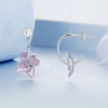 Purple Flower Stud Earrings