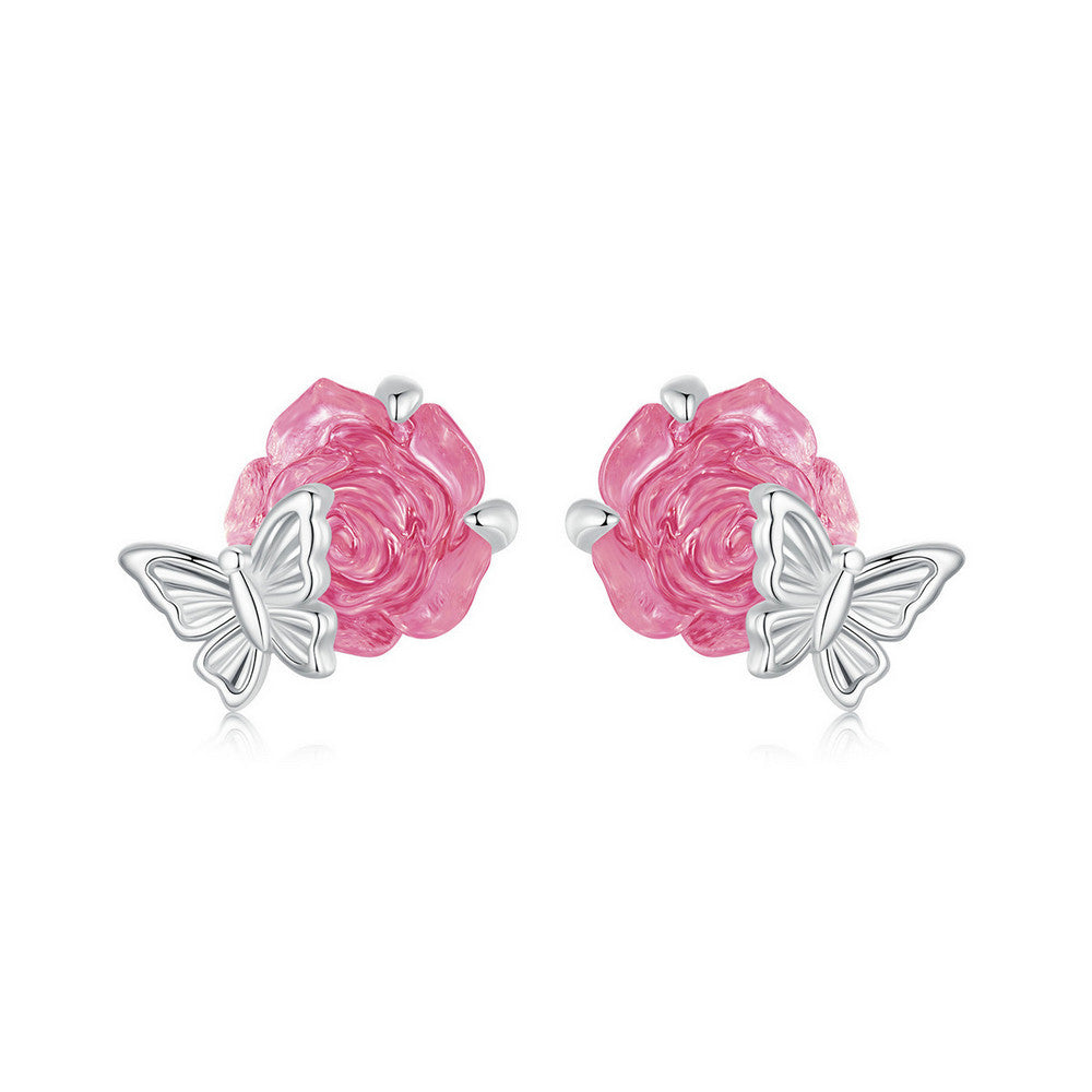 Crystal Rose Earrings