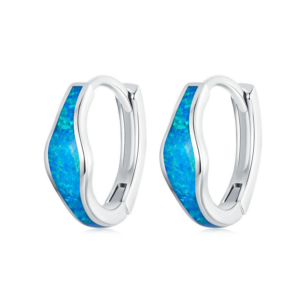 Opal Hoop Earrings