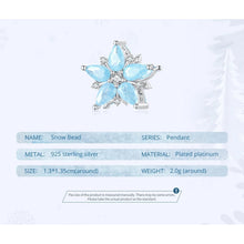 Aquamarine Snowflake Bead Charms