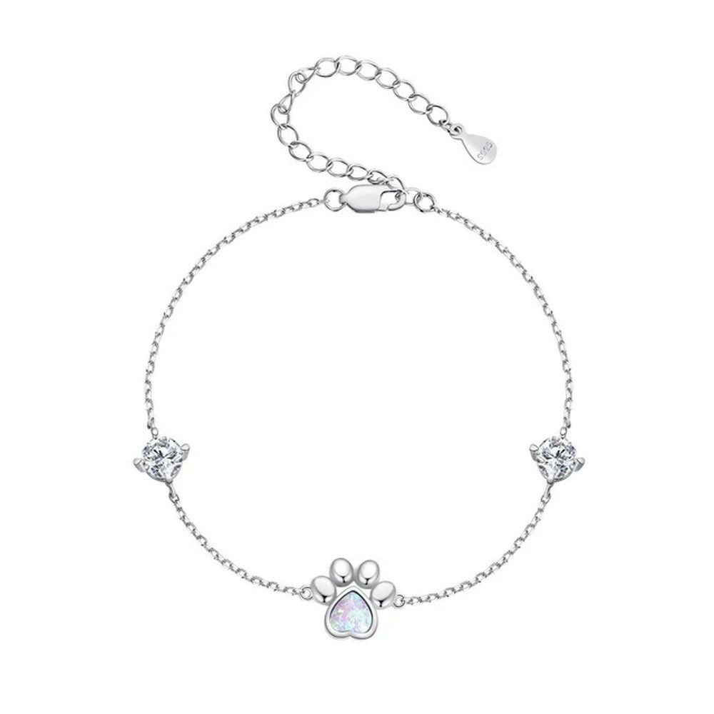 Opal Paw Charm Bracelet