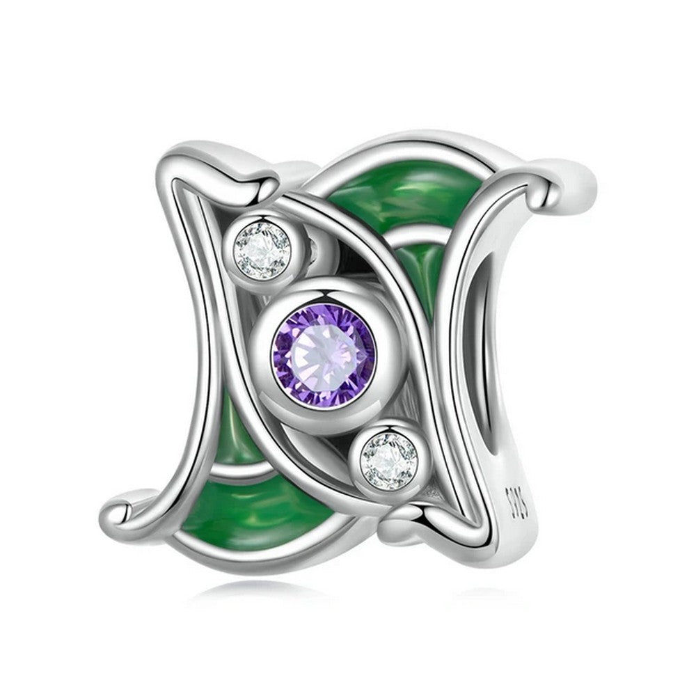 Artistic Purple Zircon Spacer Charm