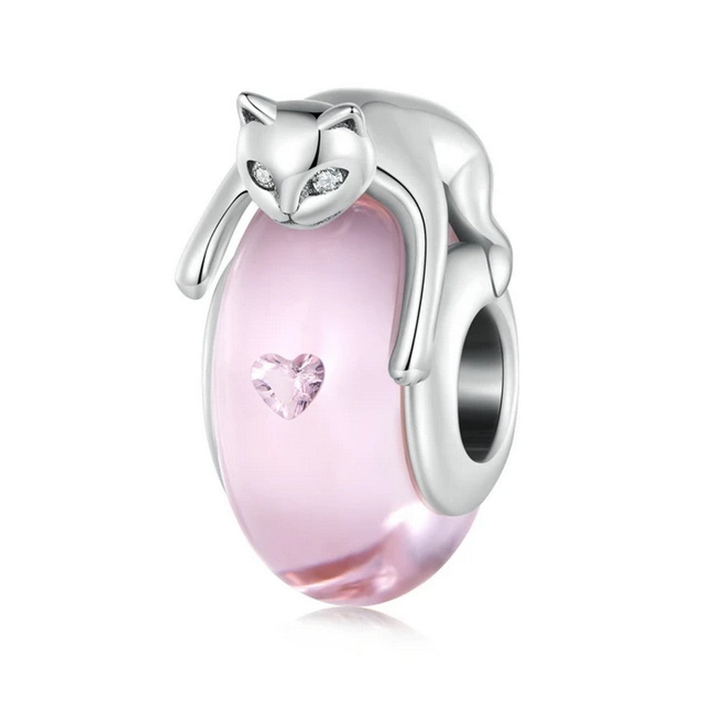 Glass Bead Lovely Cat Pet Charm