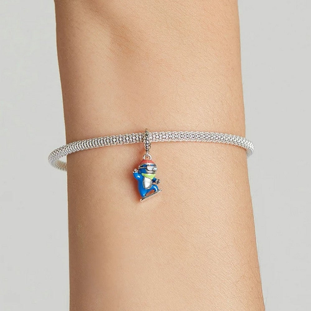 Snowboarding Penguin Dangle Charm