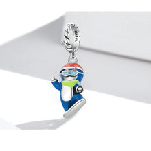 Snowboarding Penguin Dangle Charm